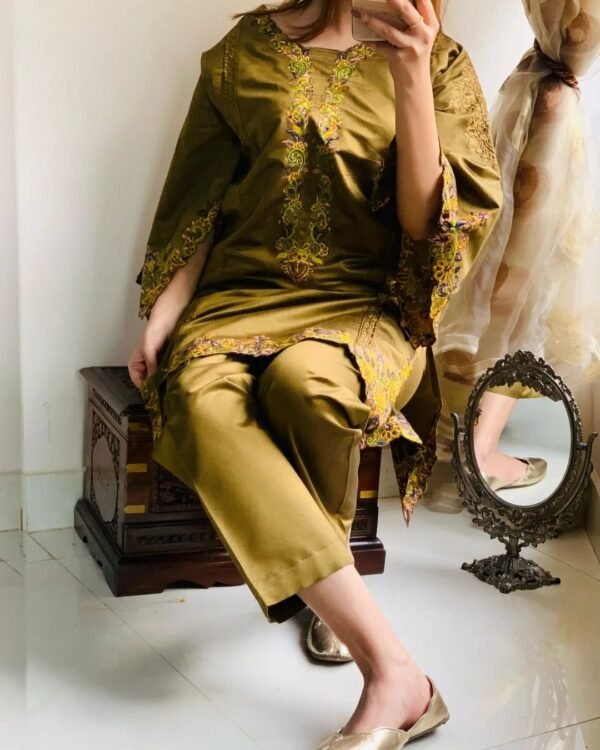 N E W C O L L E C T I O N 2 Pcs Cut Work Khadi Net Suit – Elegant Pakistani Fashion - Image 18