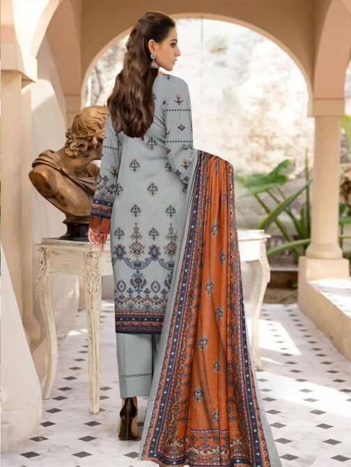 Nisha Designer 3 Pcs Unstitched Karandi Printed Suit - Image 3