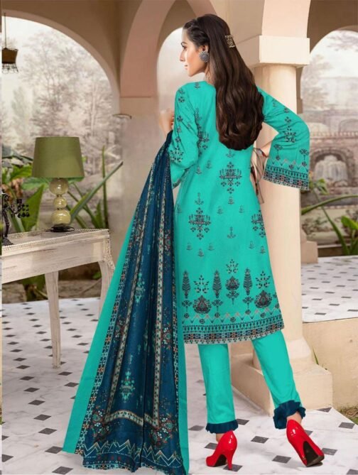 Nisha Designer 3 Pcs Unstitched Karandi Printed Suit - Image 2