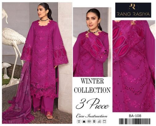 Rang Rasiya 3 Pcs Unstitched Dhanak Embroidered Suit