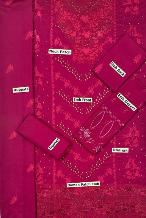 Rang Rasiya 3 Pcs Unstitched Dhanak Embroidered Suit - Image 2