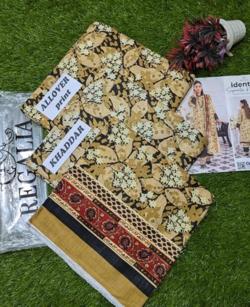 3 Pcs Women’s Unstitched Khaddar Digital Print Suit