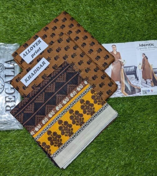3 Pcs Unstitched Khaddar Digital Print Suit