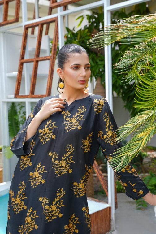 Elegant 2pc Linen Leaf Design Suit – Soft Feel, Bold Look | MK Shopping Hub - Image 5