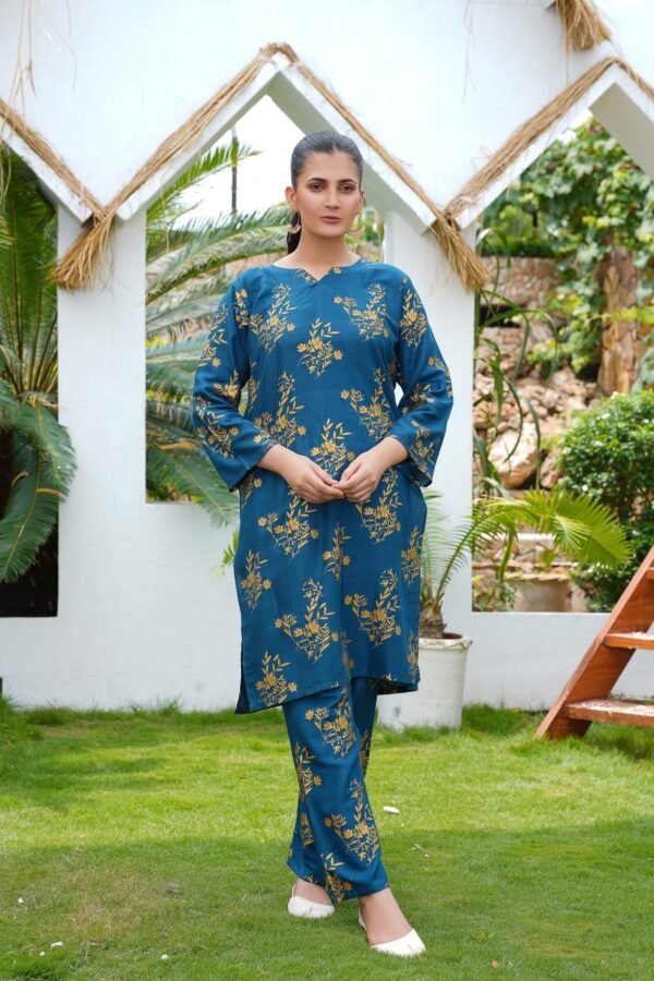 New 2pc Linen Leaf Design Suit – Elegant Pakistani Fashion - Image 9