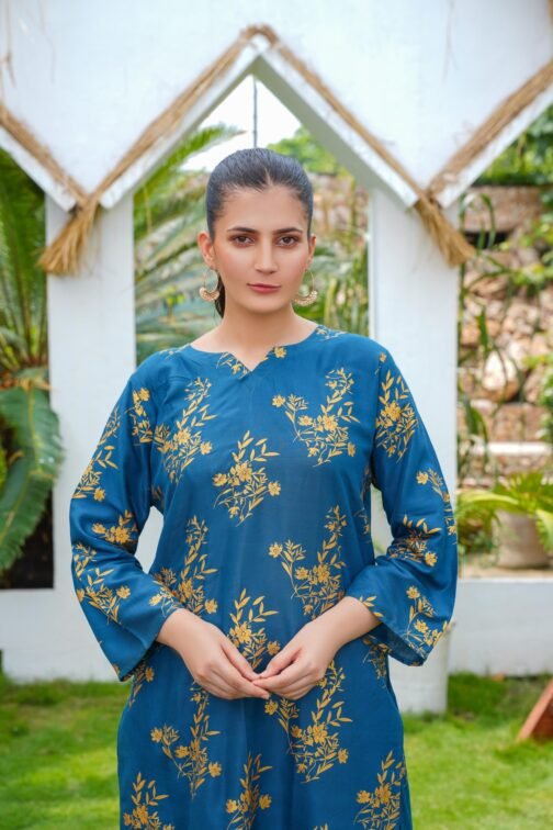 Elegant 2pc Linen Leaf Design Suit – Soft Feel, Bold Look | MK Shopping Hub - Image 12