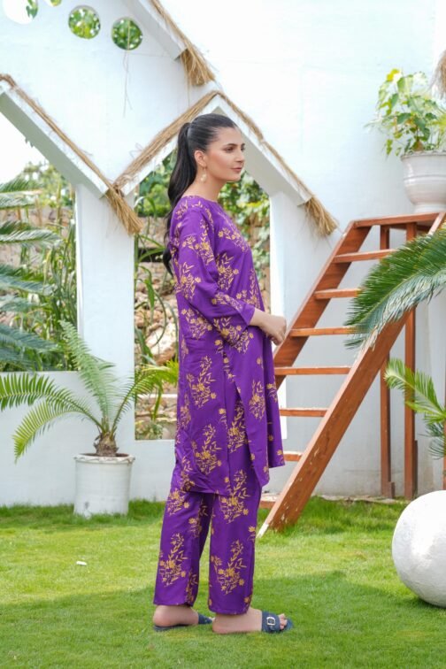 Elegant 2pc Linen Leaf Design Suit – Soft Feel, Bold Look | MK Shopping Hub - Image 19