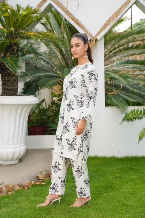 Elegant 2pc Linen Leaf Design Suit – Soft Feel, Bold Look | MK Shopping Hub - Image 16