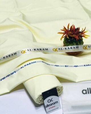 Al Karam Men’s Unstitched Boski Plain Suit