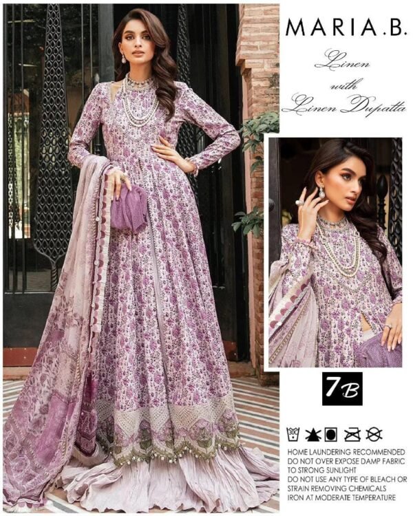 3 Pcs Unstitched Linen Digital Print Suit