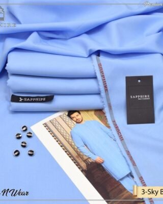 Sapphire Men’s Unstitched Wash and Wear Plain Suit - Effortless Style