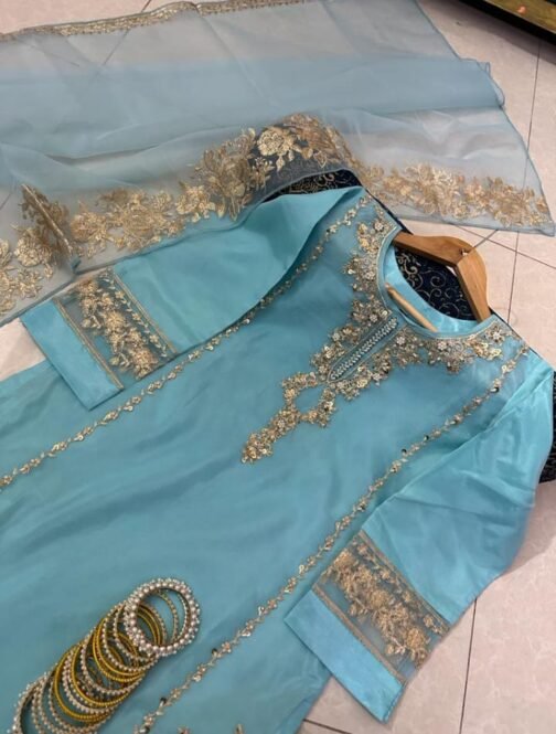 3pc Fancy Crinkle Chiffon Suit – Elegant Pakistani Attire - Image 6