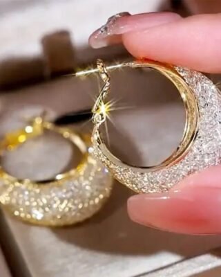 Mesh & Zircone Drop Earrings