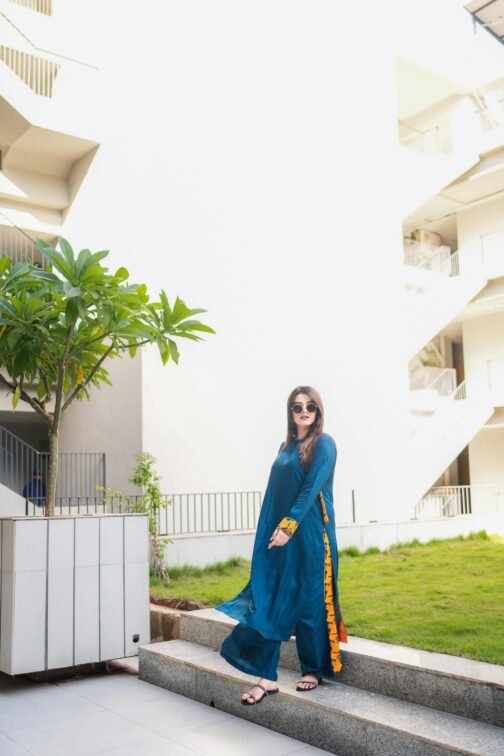 2pc Golden Embroidery Palazzo Set – Elegant and Stylish - Image 8