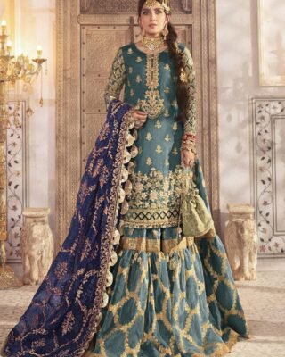 Zarmeen & Emaan Heavy Embroidery 3pc Viscose Wedding Dress - Exquisite Bridal Elegance