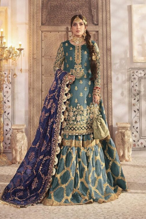 Zarmeen & Emaan Heavy Embroidery 3pc Viscose Wedding Dress - Exquisite Bridal Elegance