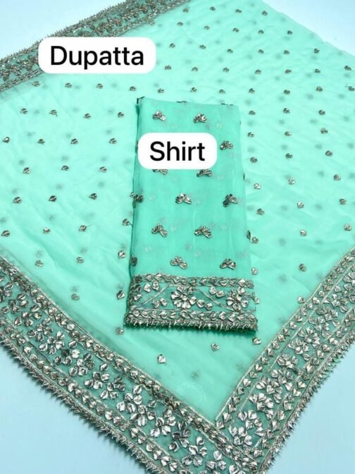 2 Pcs Women’s Unstitched Chiffon Embroidered Suit - Elegance in Every Thread - Image 15