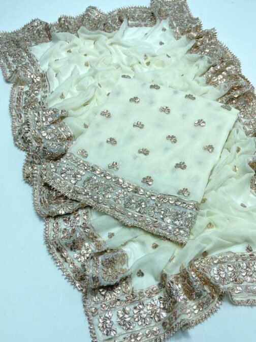2 Pcs Women’s Unstitched Chiffon Embroidered Suit - Elegance in Every Thread - Image 17
