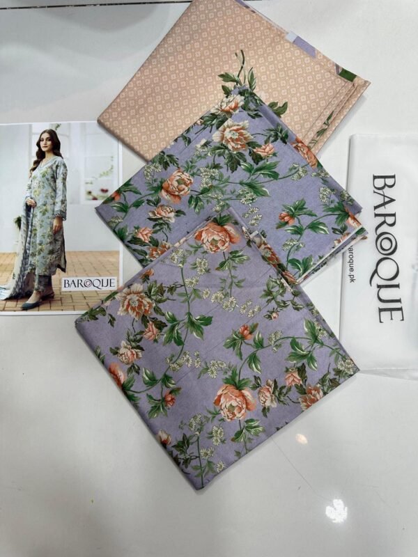 Baroque 3 Pcs Unstitched Linen Digital Print Suit