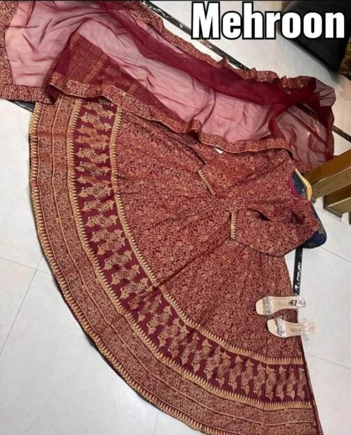 3pc Fancy Silk Printed Maxi – Luxurious Pakistani Fashion - Image 3