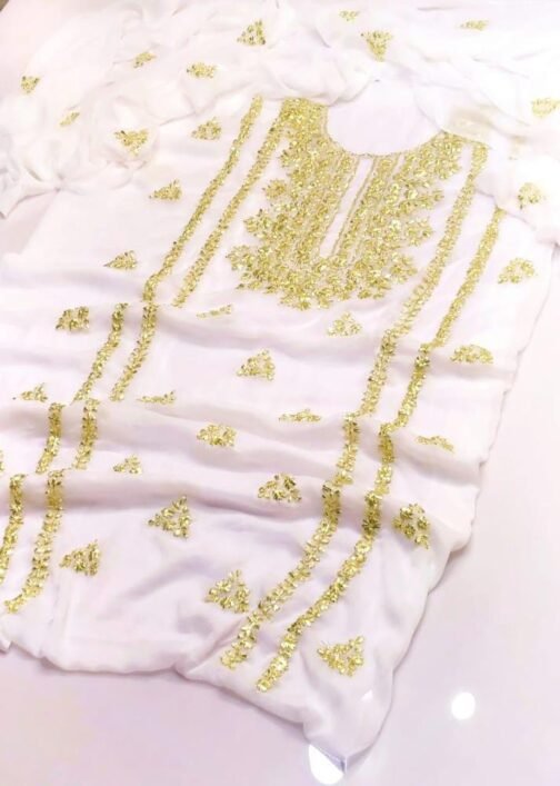 2 Pcs Unstitched Chiffon Gota Work Suit - Image 3