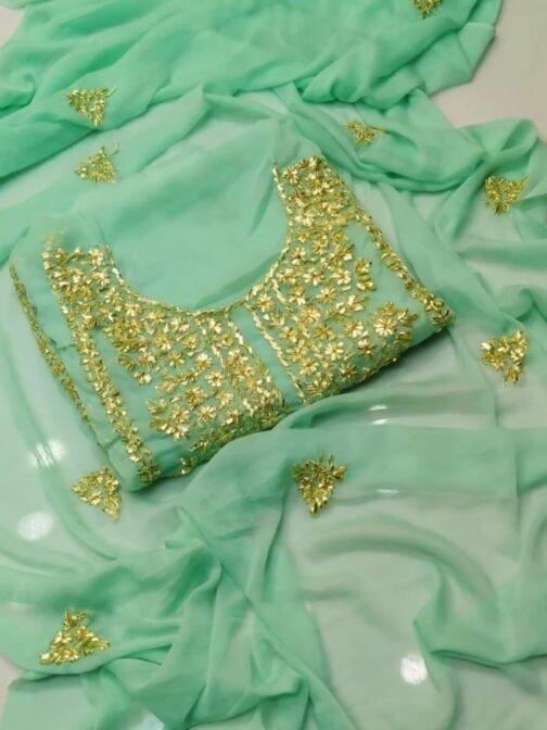2 Pcs Unstitched Chiffon Gota Work Suit - Image 4