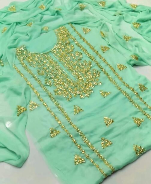 2 Pcs Unstitched Chiffon Gota Work Suit - Image 5