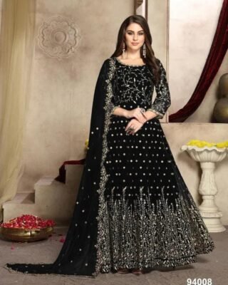 3 Pcs Wedding Unstitched Chiffon Embroidered Suit