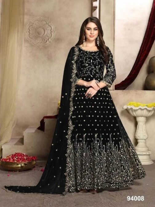 3 Pcs Wedding Unstitched Chiffon Embroidered Suit