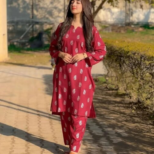 Premium Linen Saleeha Design Suit – 2PC Unstitched Winter Elegance - Image 10