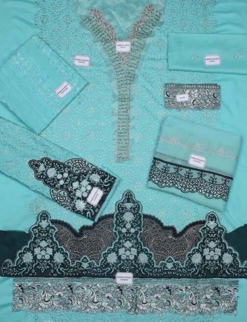 Zarmeen & Emaan Unstitched Viscose Embroidered Suit – Timeless 3-Piece Elegance - Image 3