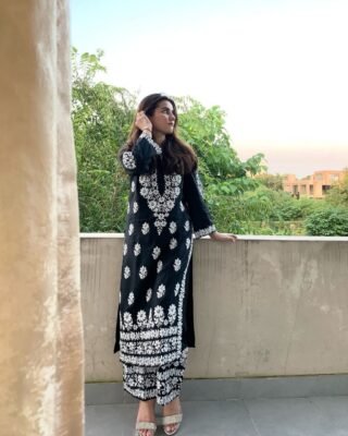 2pc Indian Chikankari (Embossed) Suit - Timeless Elegance