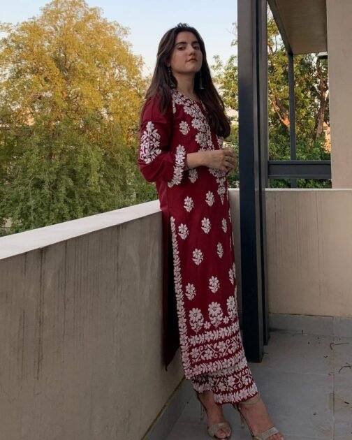2pc Indian Chikankari (Embossed) Suit - Timeless Elegance - Image 6