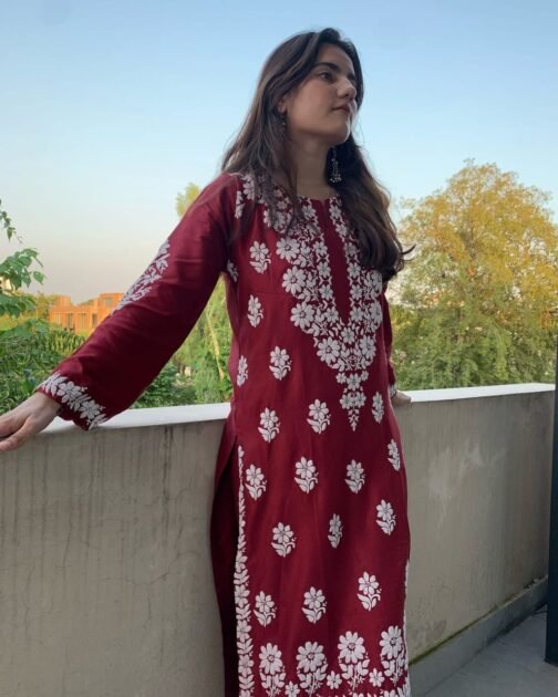 2pc Indian Chikankari (Embossed) Suit - Timeless Elegance - Image 8
