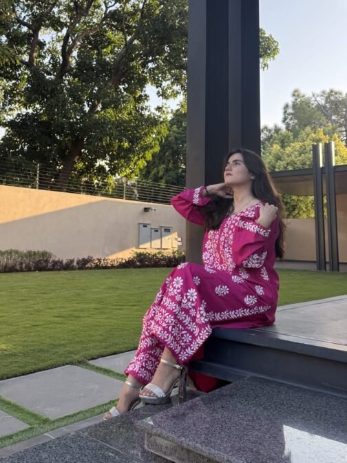 2pc Indian Chikankari (Embossed) Suit - Timeless Elegance - Image 10