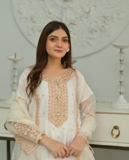 3pc Fancy Organza Embroidery Shirt - Elegant Pakistani Fashion - Image 6