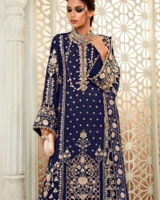 Zarmeen & Emaan 3 Pcs Unstitched Viscose Wedding Embroidered Suit - Elegant Pakistani Wedding Wear