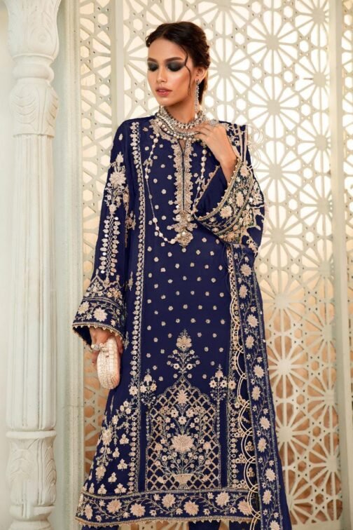 Zarmeen & Emaan 3 Pcs Unstitched Viscose Wedding Embroidered Suit - Elegant Pakistani Wedding Wear