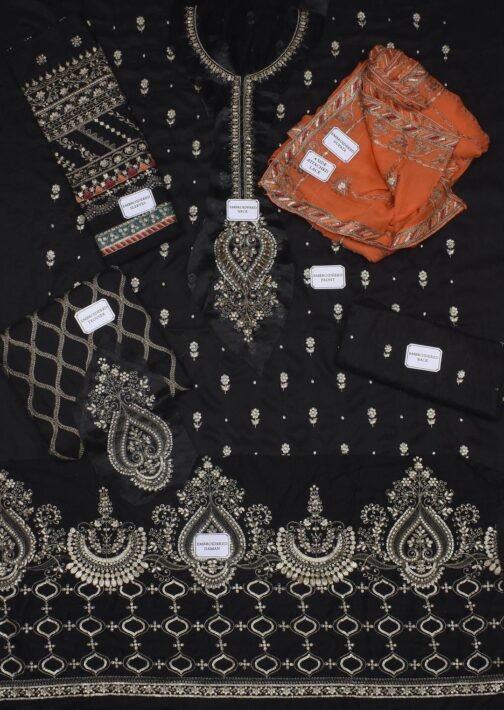 Zarmeen & Emaan 3 Pcs Unstitched Linen Embroidered Suit - Image 3