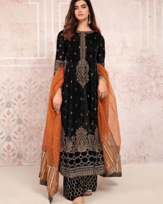 Zarmeen & Emaan 3 Pcs Unstitched Linen Embroidered Suit