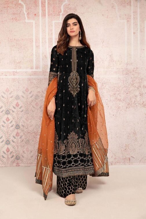 Zarmeen & Emaan 3 Pcs Unstitched Linen Embroidered Suit