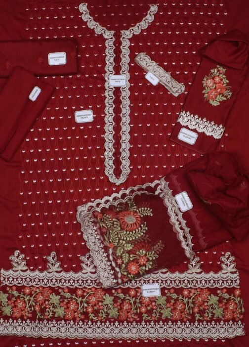 Zarmeen & Emaan 3 Pcs Unstitched Viscose Embroidered Suit - Image 2