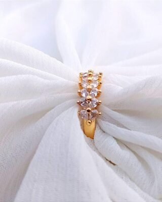 Elegant Gold Plated Crystal Adjustable Ring