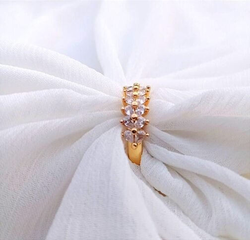 Elegant Gold Plated Crystal Adjustable Ring