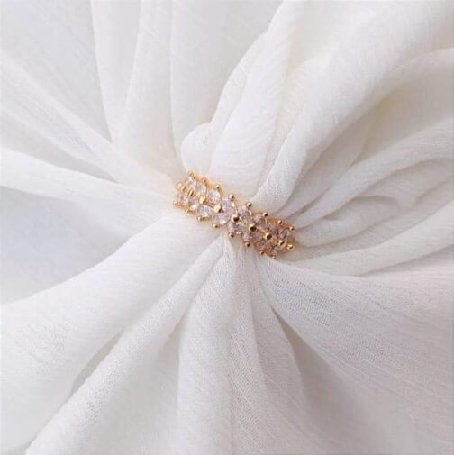 Elegant Gold Plated Crystal Adjustable Ring - Image 2