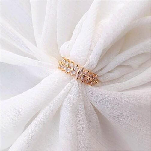 Elegant Gold Plated Crystal Adjustable Ring - Image 3