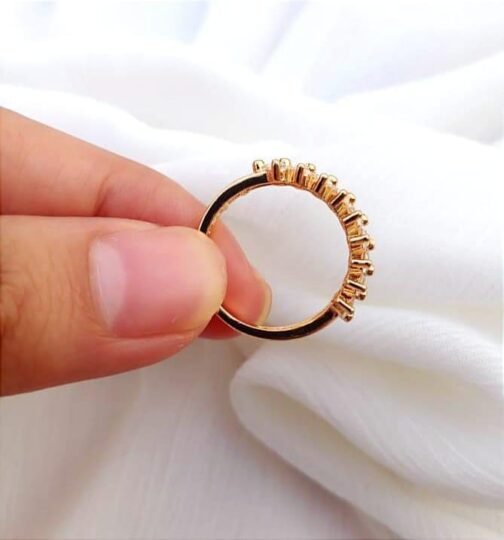 Elegant Gold Plated Crystal Adjustable Ring - Image 4