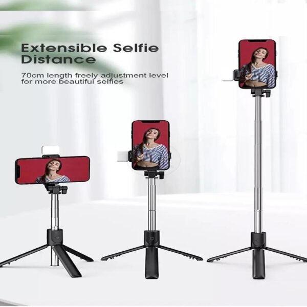 Selfie Stick with LED Light Mini Tripod Stand - Image 4