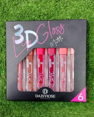 Daisyrose Matte Finish Lip Gloss - Pack Of 6 - Vibrant Colors, Long-Lasting Shine