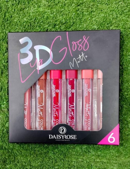 Daisyrose Matte Finish Lip Gloss - Pack Of 6 - Vibrant Colors, Long-Lasting Shine